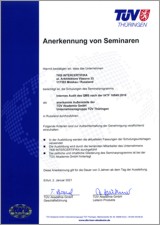 сертификат TÜV Akademie семинара по IATF 16949